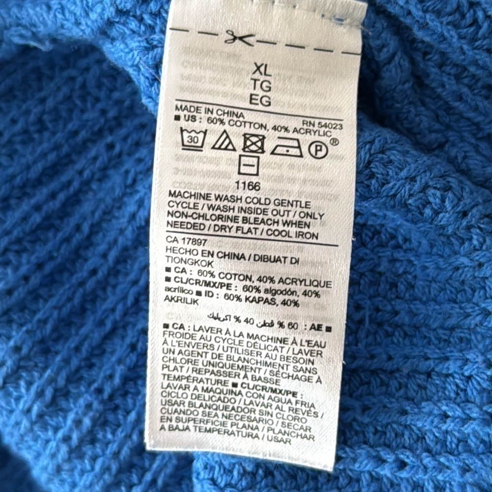 Old Navy Knit Pullover Long Sleeve Crewneck Sweater in Royal Blue Size XL - Picture 6 of 6